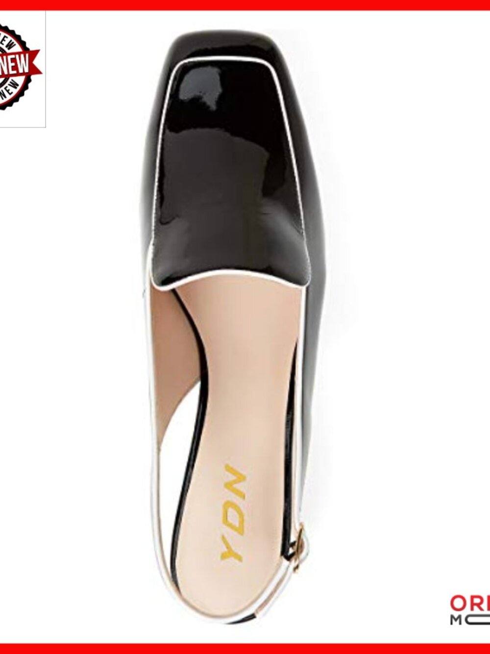 Women's Slingback Block Heel Loafers Square Toe Dressy Office Shoes - Picture 5 of 7